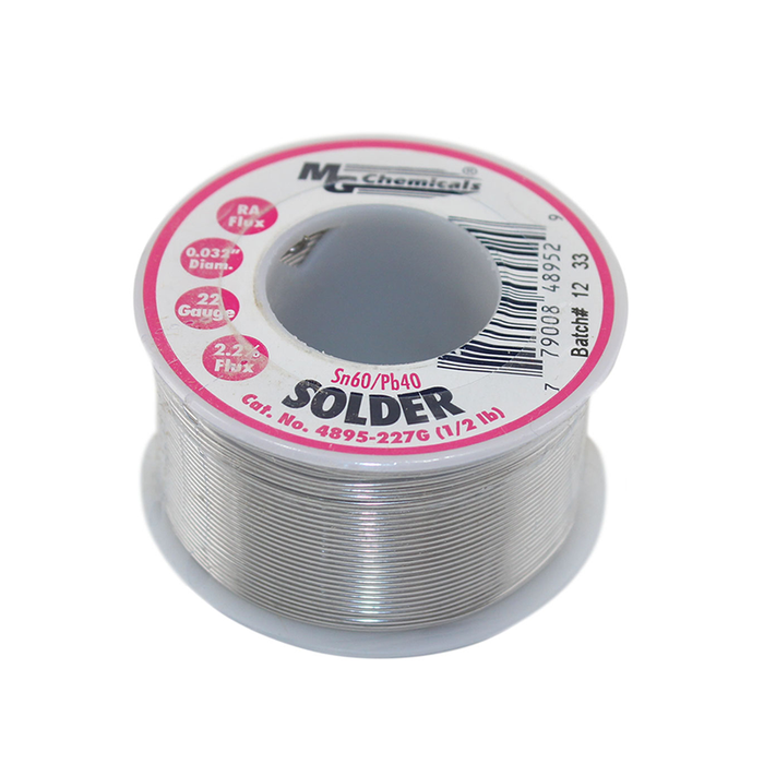 MG Chemicals 4895-227G Sn60/Pb40 Rosin Core Leaded Solder 0.032" Diameter 1/2 lbs Spool