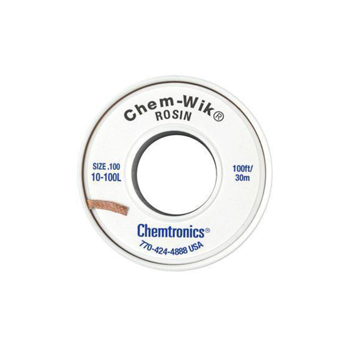 Chemtronics 10-100L Chem-Wik Desoldering Braid, .100", 100ft