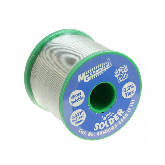 MG Chemicals 49500WS-454G SN100E Water Soluble Lead Free Solder Flux Core 1 lbs Spool
