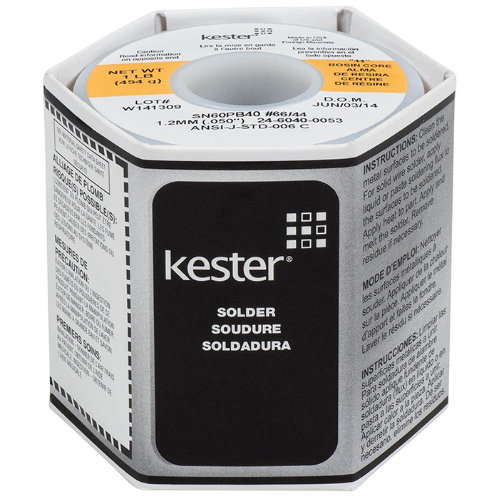 Kester Solder 24-6040-0053 Solder Roll, 66 Core Size, 0.050" Diameter