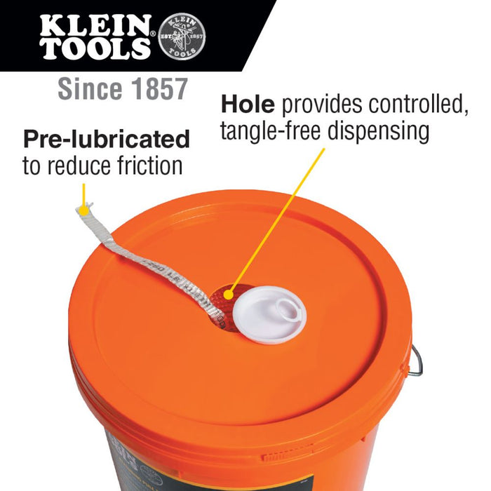 Klein Tools 50131 Conduit Measuring Pull Tape for Heavy-Duty Cable and Wire Pulling, 1800-Pound x 1300-Foot Long