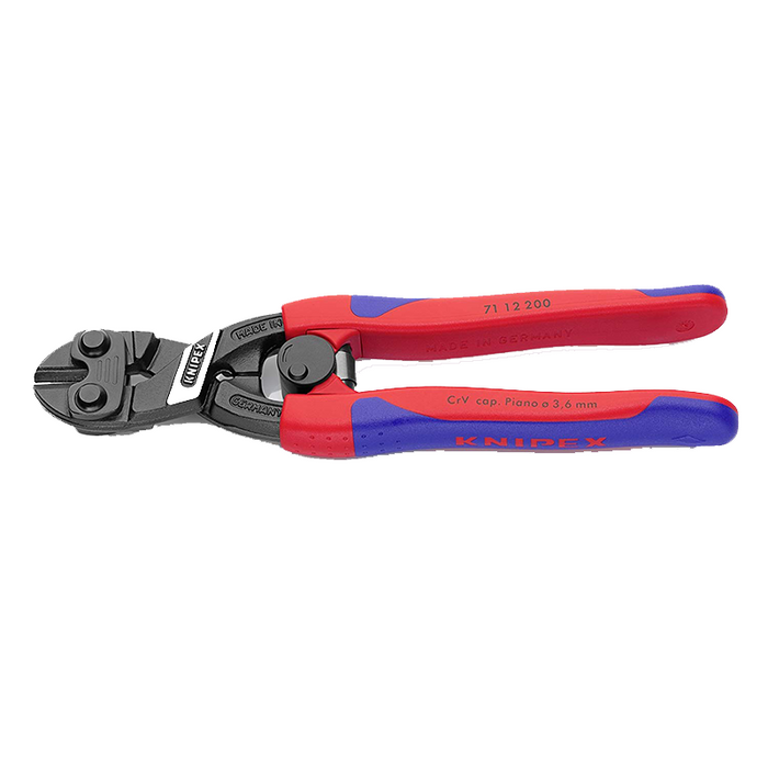 Knipex 71 12 200, Comfort Grip High Leverage Cobolt Cutters with Opening Lock and Spring