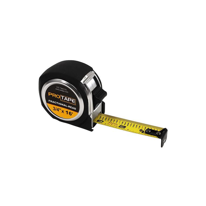 US Tape 51316 ProTape G Series 3/4" X 16' Fractional Read Compact Tape w/Slide Lock and Grip Case