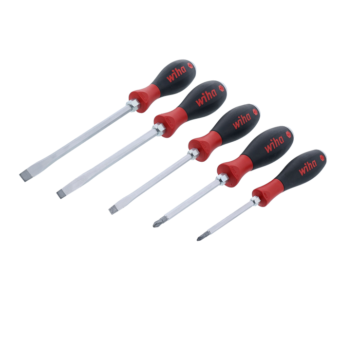 Wiha Tools 53095 SoftFinish X Heavy Duty Slotted and Phillips Screwdriver Set, 5 Pc.