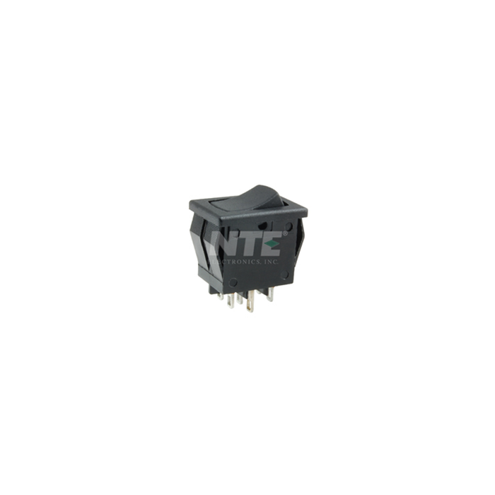 NTE Electronics 54-079 ROCKER SWITCH DPDT 8A 125VAC SNAP-IN SOLDER LUG TERMINALS