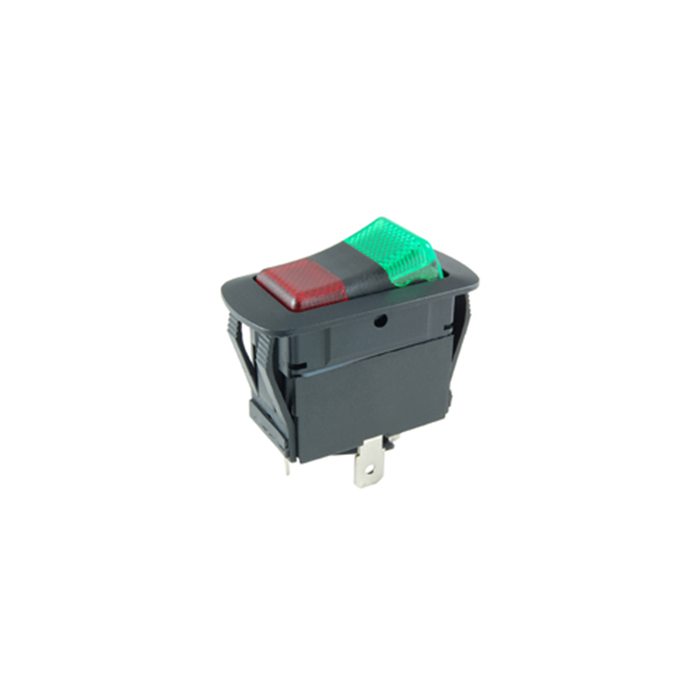 NTE Electronics 54-241W SPDT 21A 14VDC ON-OFF-ON Waterproof Illuminated Rocker Switch With 12V Red - Green LED