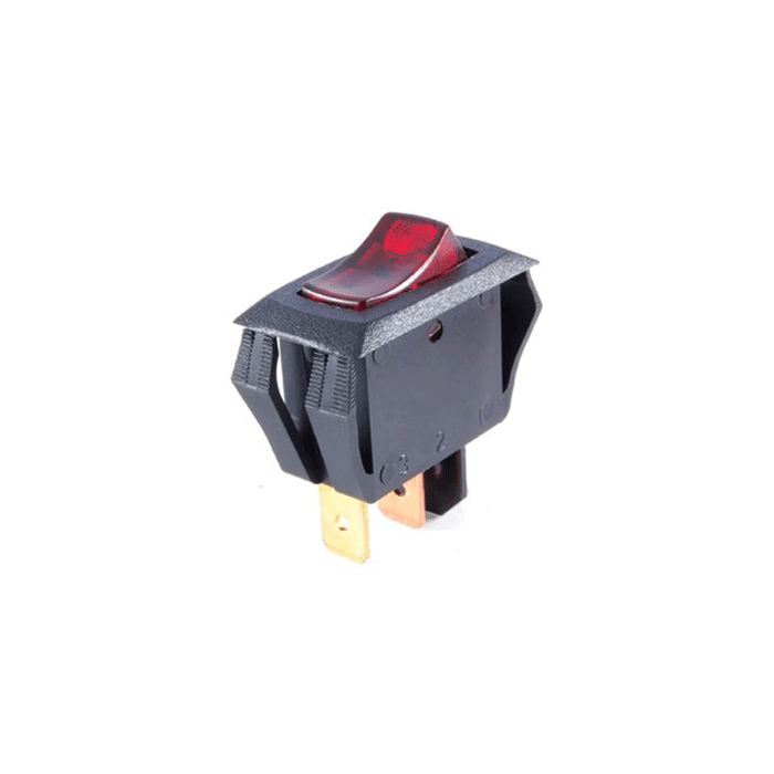 NTE Electronics 54-517 Red Lighted Curved Rocker Switch 16A