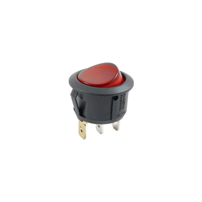 NTE Electronics 54-527 SPST Red 12V Lighted Rocker Switch