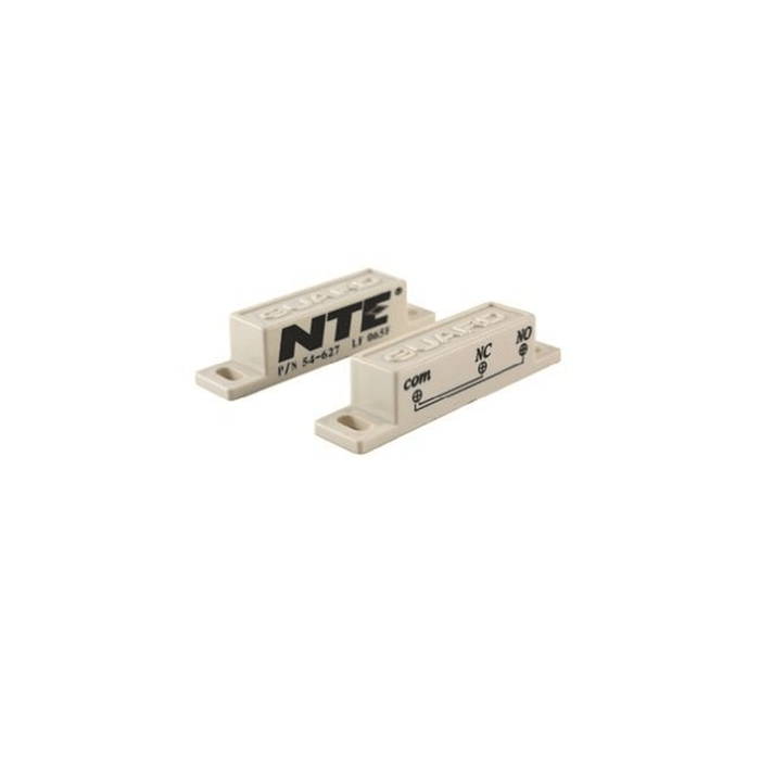 NTE Electronics 54-627 Magnetic Alarm Reed Switch SPDT Circuit, NO or NC Action Magnet Actuator Screw Terminals, 125V