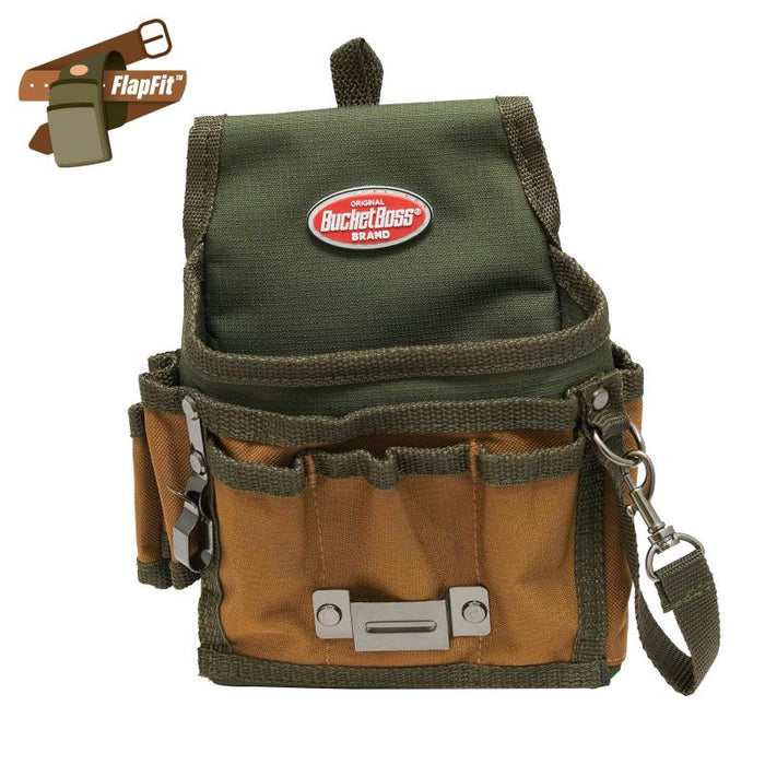 Bucket Boss 54140 Tool Pouch with FlapFit, Pouches - Original Series , Brown