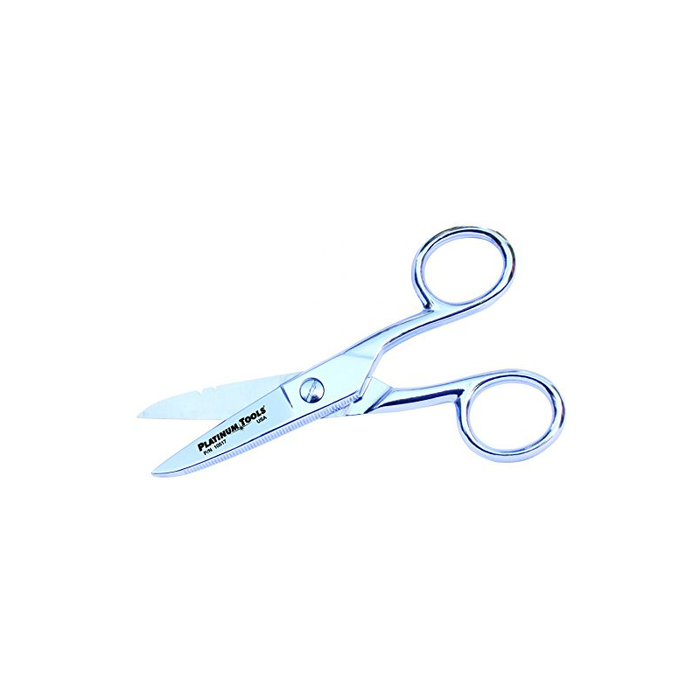 Platinum Tools 10517C Electrician's 5" Scissor-Run Scissors Clamshell