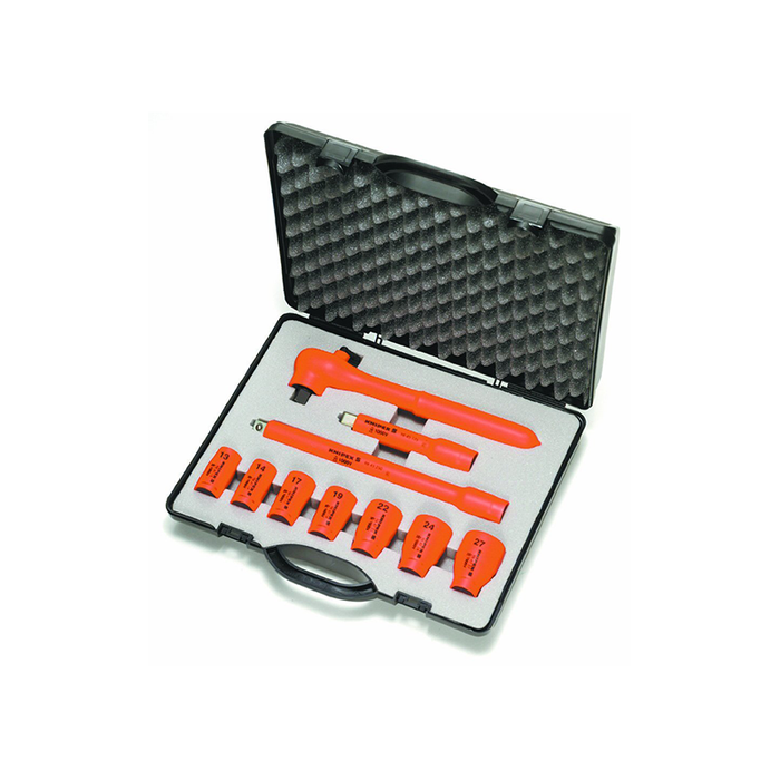 Knipex 98 99 11 S5 10 Piece 1,000V Insulated Socket Set 1/2 SAE Drive