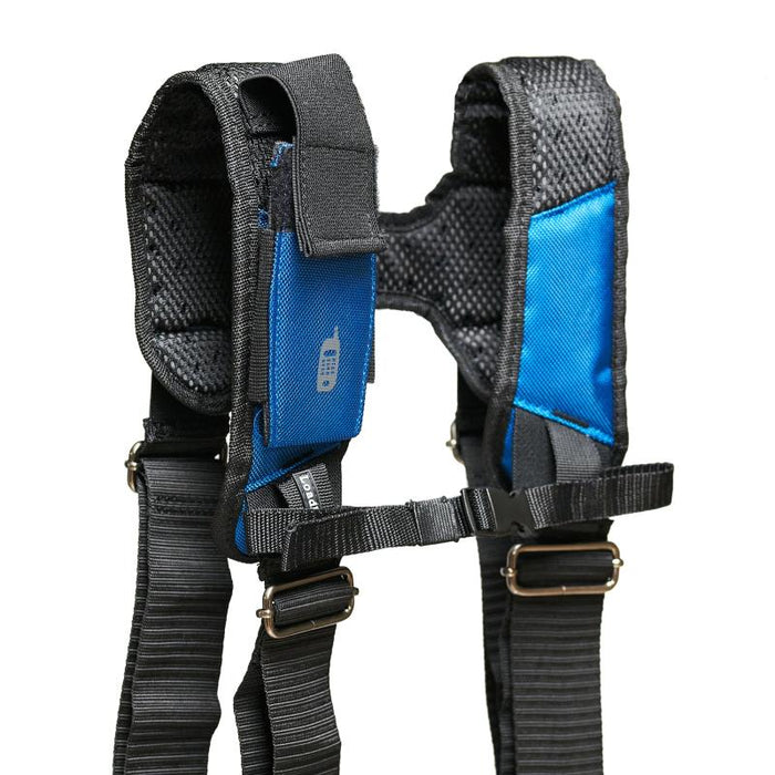Bucket Boss 55185-RB 3 Bag Tool Bag Set with Suspenders in Royal Blue.