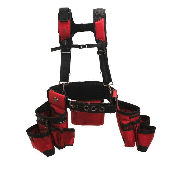 Bucket Boss 55185-RD Red Framer's Tool Belt with Suspenders.