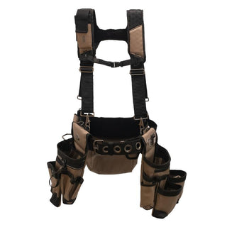 Bucket Boss 55185-TN Tan Framer's Tool Belt with Suspenders.