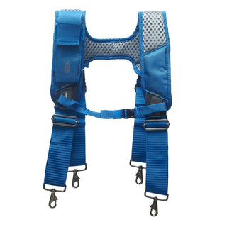 Bucket Boss 55505-RB Leather Hybrid Tool Belt with Suspenders-Blue.