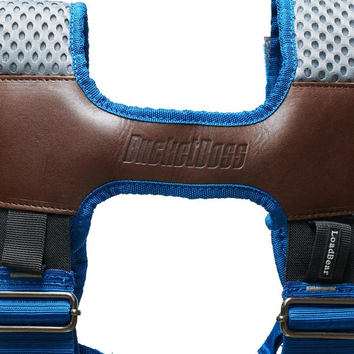 Bucket Boss 55505-RB Leather Hybrid Tool Belt with Suspenders-Blue.