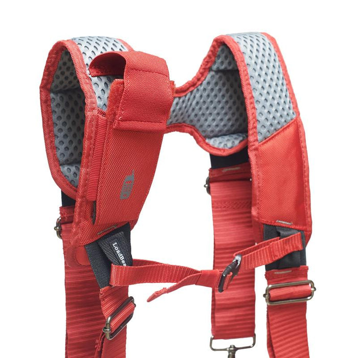 Bucket Boss 55505-RD Leather Hybrid Tool Belt with Suspenders-Red.