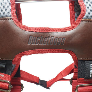 Bucket Boss 55505-RD Leather Hybrid Tool Belt with Suspenders-Red.
