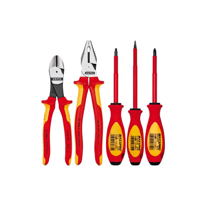 Knipex 9K 98 98 21 US 1000V Insulated Pliers and Screwdriver Tradesman Tool Set, 5 Piece