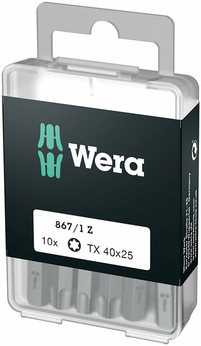 Wera 05072412001 DIY T40 x 25mm TORX® Insert Bit, 10 Piece