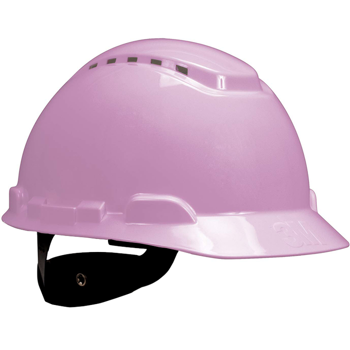 3M Hard Hat with Uvicator H-713V-UV, Pink 4-Point Ratchet Suspension, Vented