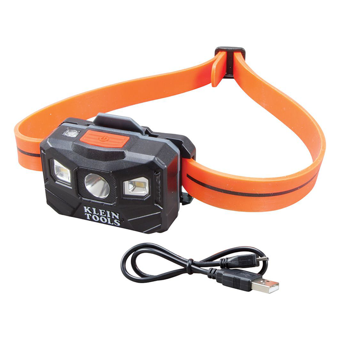 Klein Tools 56064 Rechargeable Headlamp with Silicone Strap, 400 Lumens, All-Day