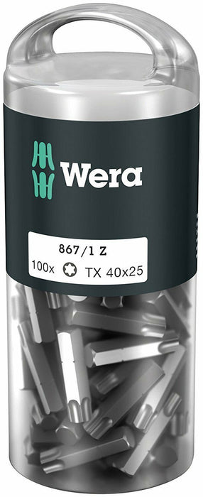 Wera 05072449001 DIY T25 x 25mm TORX® Insert Bit, 100 Piece
