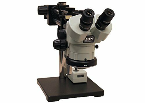 Aven 26800B-369 SPZ-50 Stereo Zoom Microscope on Double Arm Boom Stand