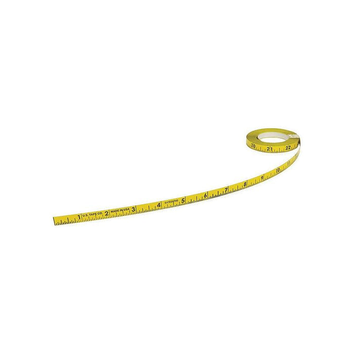 US Tape 58500 Adhesive-Backed Bench Tape 3/8" x 25'; L-R; Continous inches; 16ths Bottom; Yellow Blade