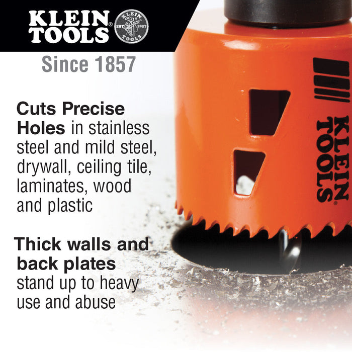 Klein Tools 32905 Electrician's Hole Saw Kit with Arbor 3-Piece