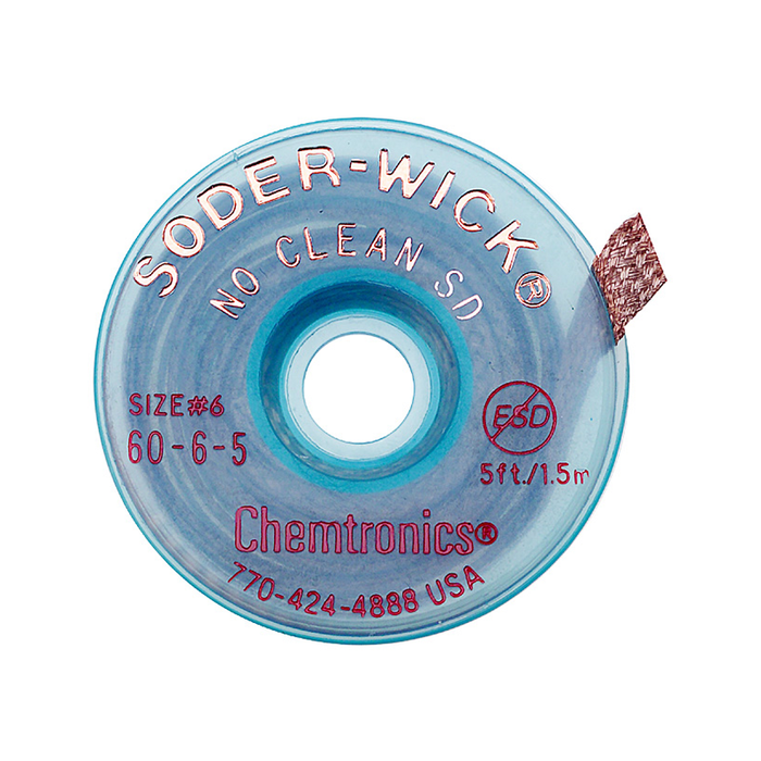 Chemtronics 60-6-5 No Clean Desoldering Braid SD, 5ft