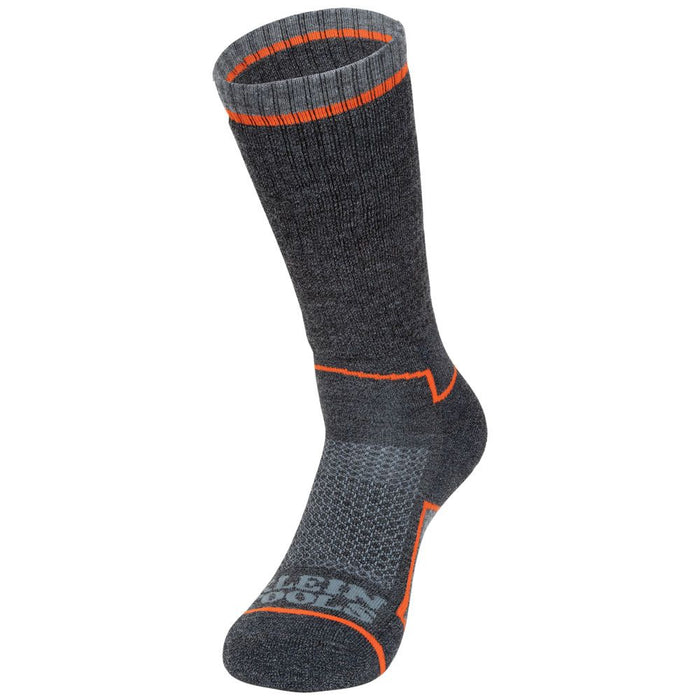 Klein Tools 60508 Thermal Socks, Merino Wool Performance Winter Socks, Mid-Length with Seamless Toe and Cushioned Foot Bed, Large