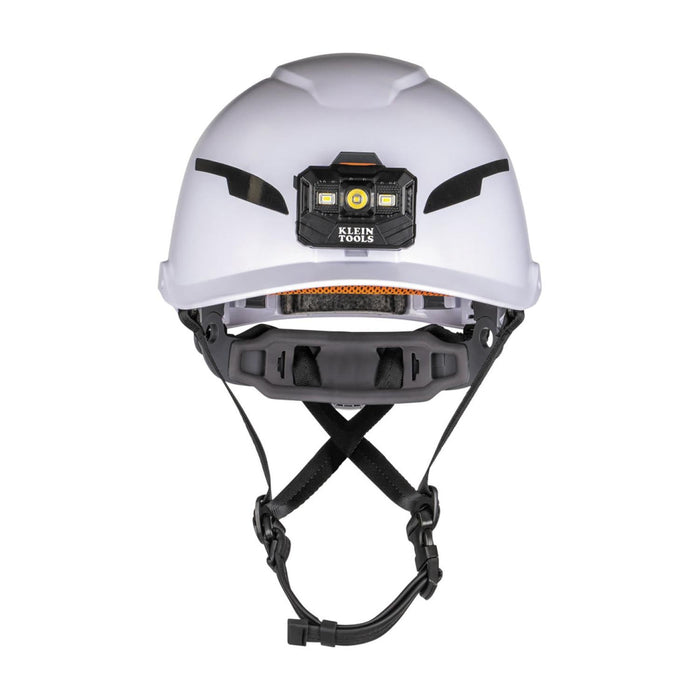 Klein Tools 60525 Safety Helmet, Type-2, Non-Vented Class E, with Rechargeable Headlamp