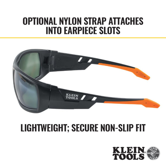 Klein Tools 60539 Safety Glasses, Professional PPE Protective Eyewear, Full Frame, Scratch Resistant and Anti-Fog, Polarized Lens