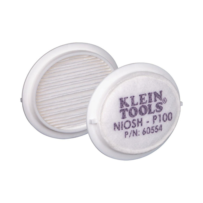 Klein Tools 60554 P100 Half-Mask Respirator Replacement Filters, 2-Pack
