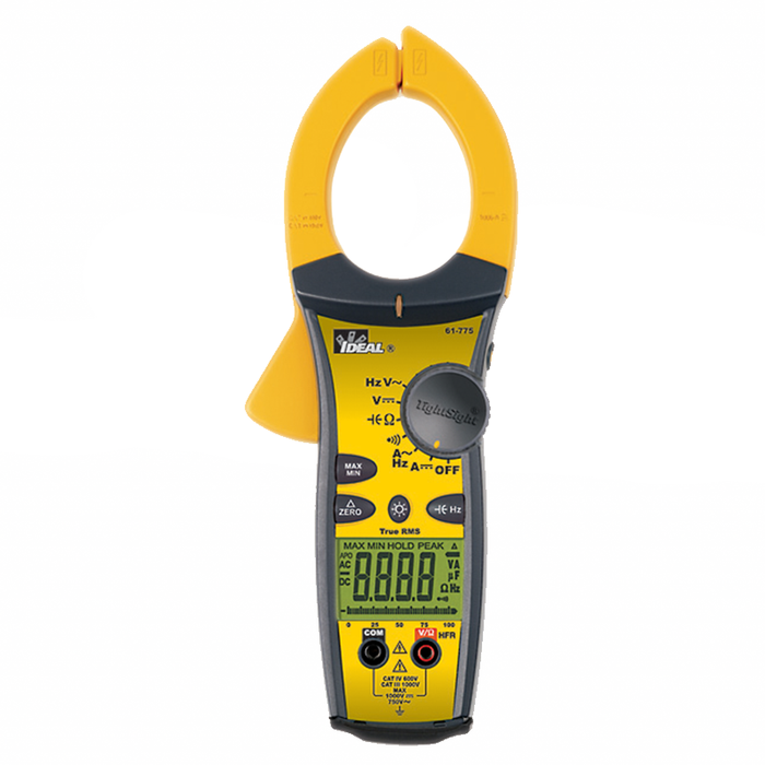 Ideal 61-775 TightSight Clamp Meter, 1000A AC/DC w/ TRMS