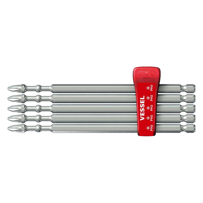 Vessel Tools IBMG150PH2K5 Impact Ball Torsion Bits, 5 Bits with a Magnetic Charging Holder