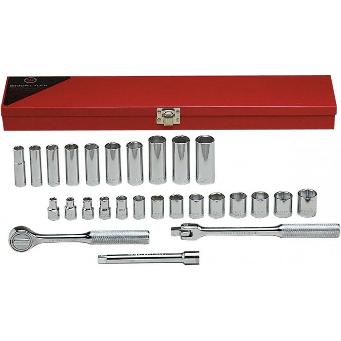 Wright Tool 377 3/8" Drive 6 Point Standard and Deep Socket Set
