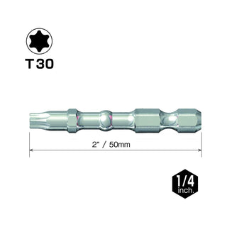 Vessel Tools IBTX3050P25K Impact Ball Torsion Bits T30 x 50, 25 Pack