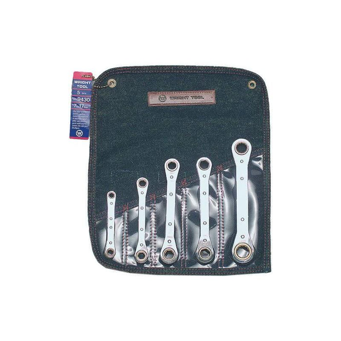 Wright Tool 9430 Metric Ratcheting Box Wrench Set 5 Piece