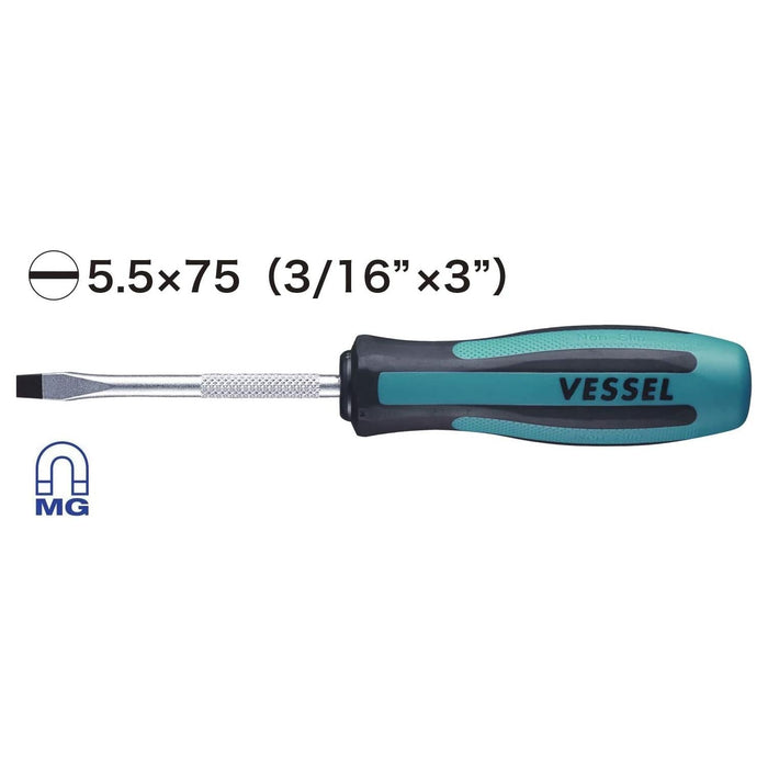Vessel Tools 900S5575 MEGADORA Standard Screwdriver, 5.5 mm