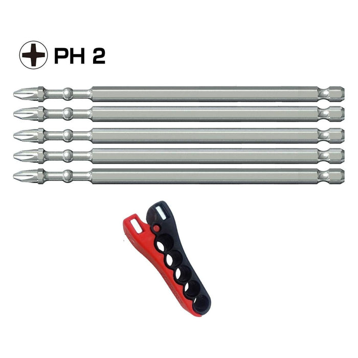 Vessel Tools IBMG150PH2K5 Impact Ball Torsion Bits, 5 Bits with a Magnetic Charging Holder