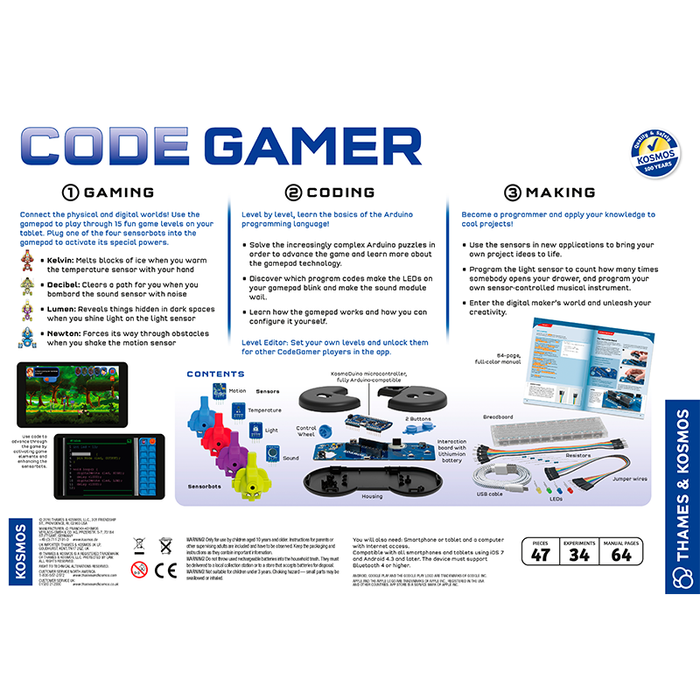 Thames and Kosmos 620141 Code Gamer Coding Workshop and Game (iOS and Android Compatible)