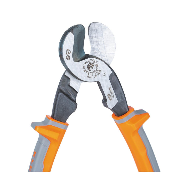 Klein Tools 63225RINS Insulated High-Leverage Cable Cutters, 9"