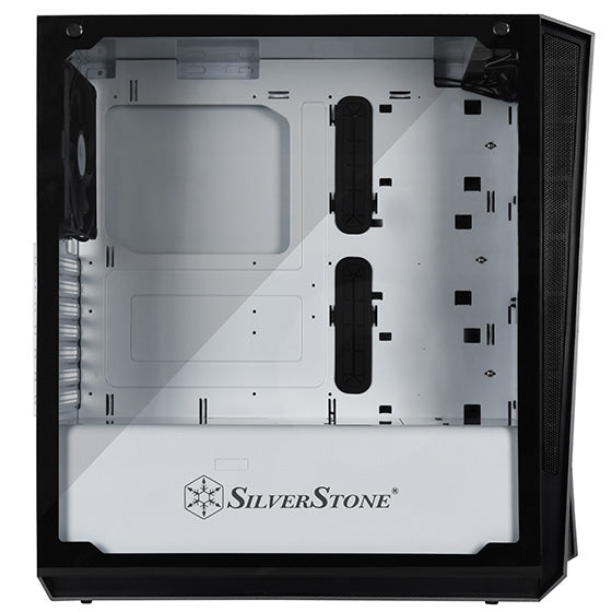 SilverStone Technology ATX Computer Case with Full Tempered-Glass Side Panel in White with Blue LEDs RL07W-G