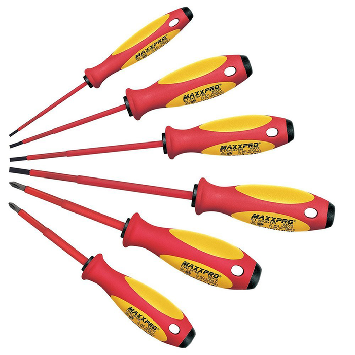 Witte 653740 Insulated Slotted, Phillips, and Square Screwdriver Set, 6 Piece