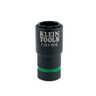 Klein Tools 66016 2-in-1 Impact Socket, 12-Point, 1-1/8 and 15/16-Inch