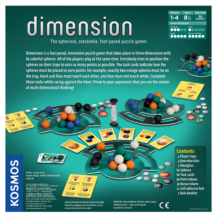 Thames and Kosmos 692209 Dimension: The Spherical Stackable Fast Paced Puzzle Game