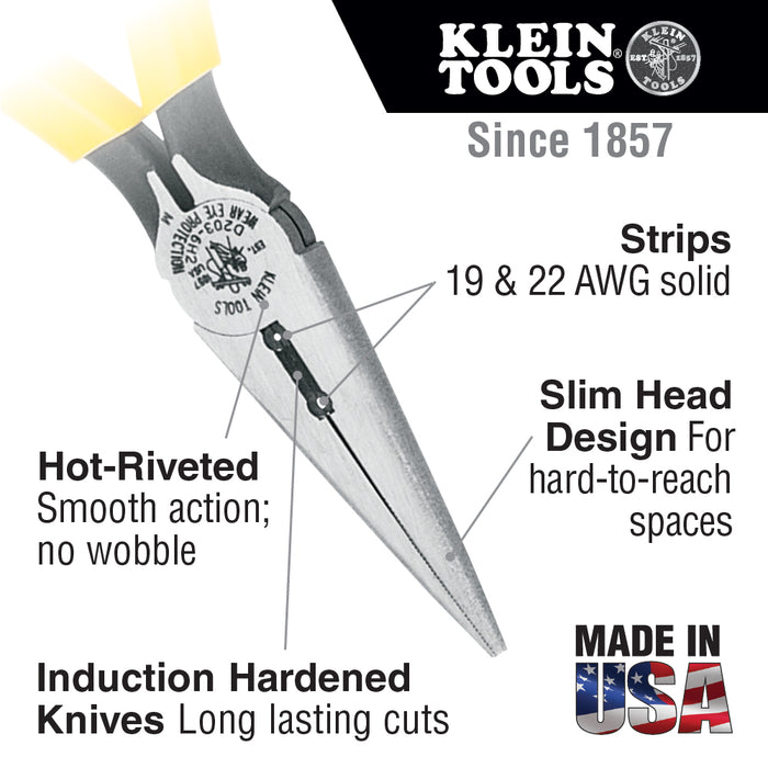 Klein Tools D203-6H2 6" Standard Long-Nose Pliers